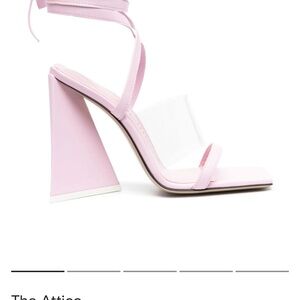 The Attico Light Pink Geometric Heels